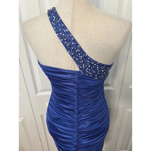 ISSUE NEW YORK Evening Bodycon Mini Dress Women's 2 Periwinkle One Shoulder Y2K - Picture 7 of 14